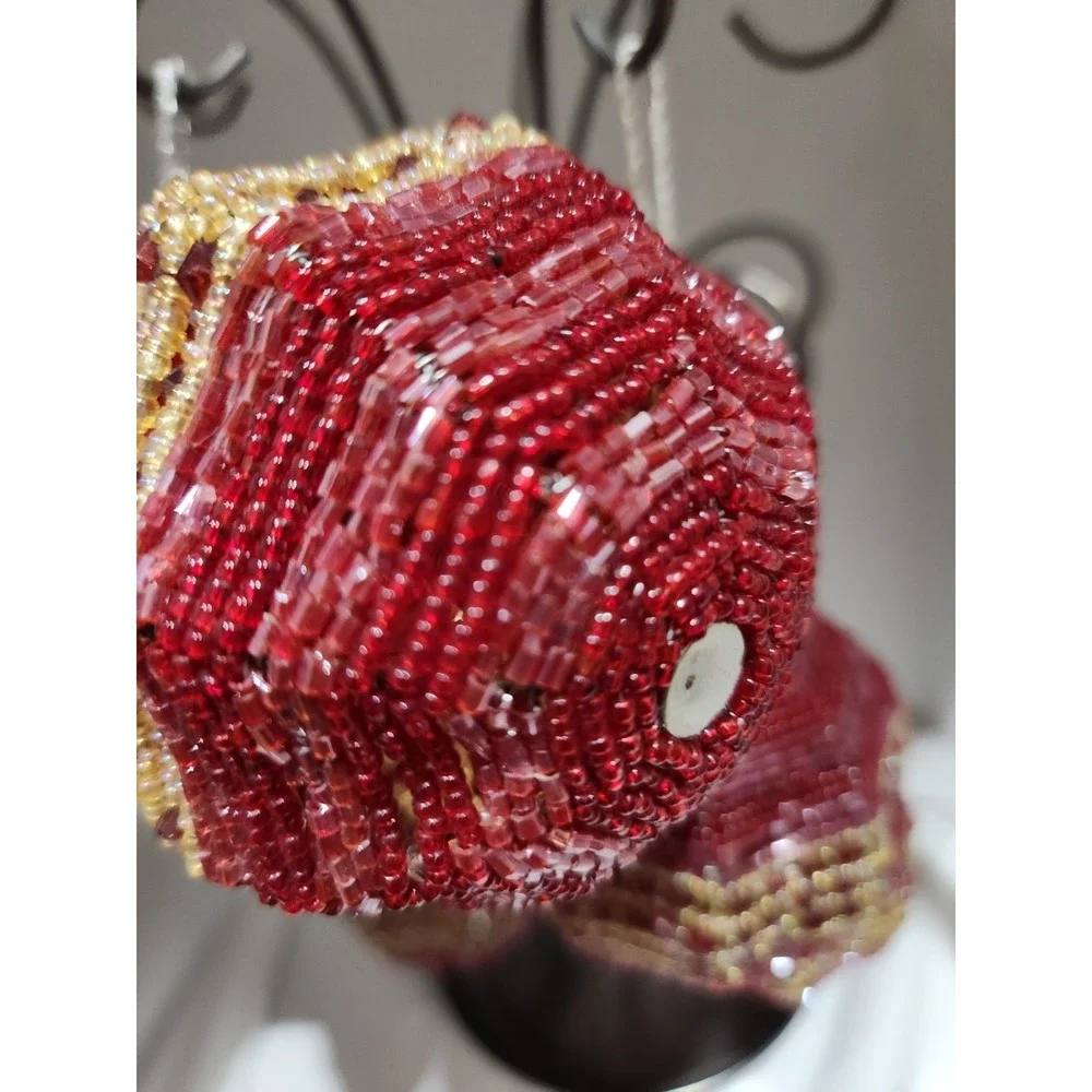 Beaded Christmas Holiday‎ Ornaments  Set Of Four 3